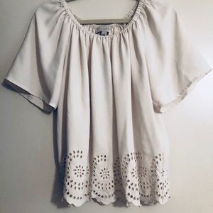 Flowey White Shirt with Flower Cut-outs